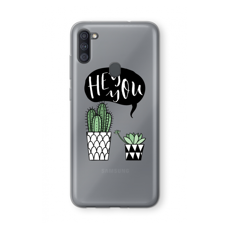 Hey you cactus: Samsung Galaxy A11 Transparant Hoesje