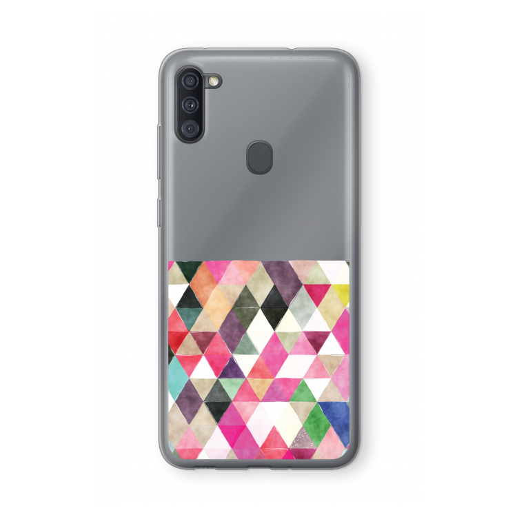 Gekleurde driehoekjes: Samsung Galaxy A11 Transparant Hoesje