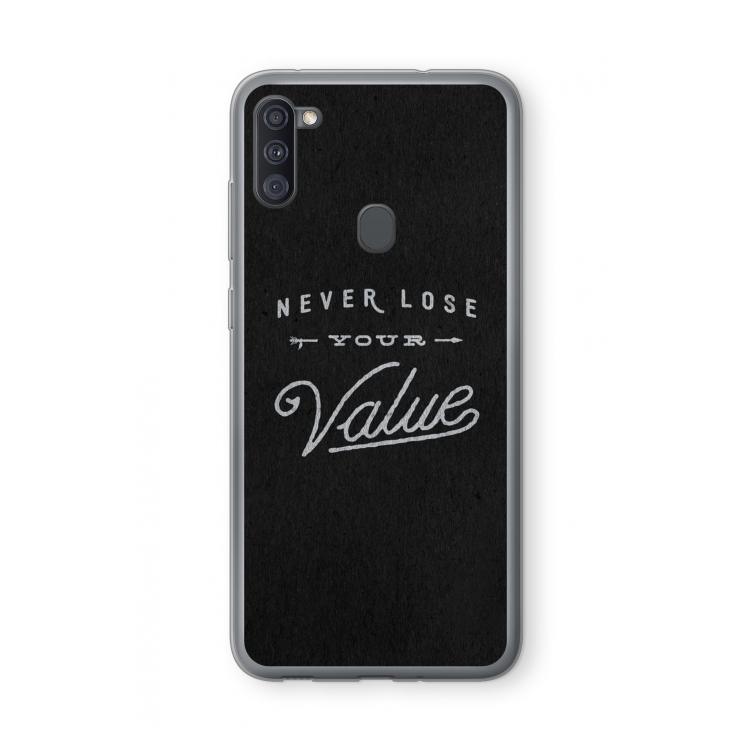 Never lose your value: Samsung Galaxy A11 Transparant Hoesje