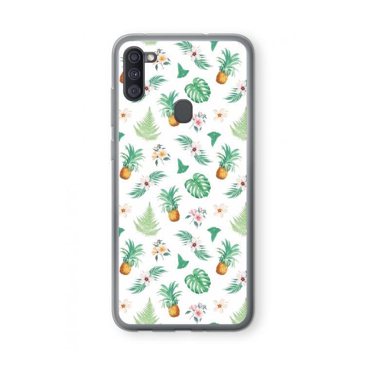 Ananas bladeren: Samsung Galaxy A11 Transparant Hoesje