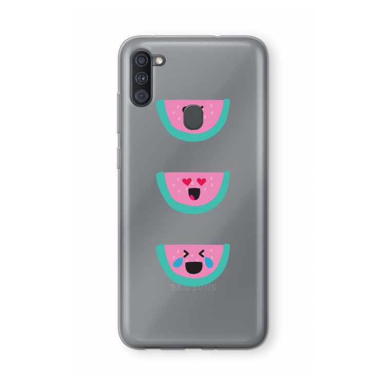 Smiley watermeloen: Samsung Galaxy A11 Transparant Hoesje