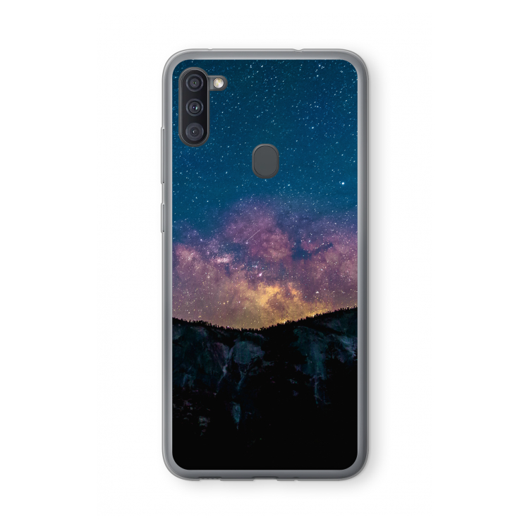 Travel to space: Samsung Galaxy A11 Transparant Hoesje