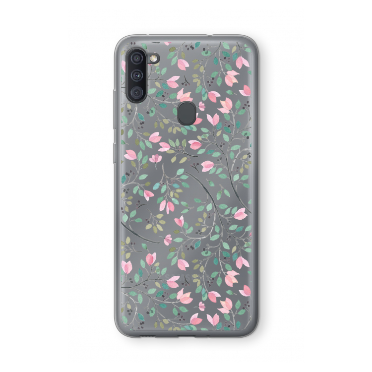 Sierlijke bloemen: Samsung Galaxy A11 Transparant Hoesje