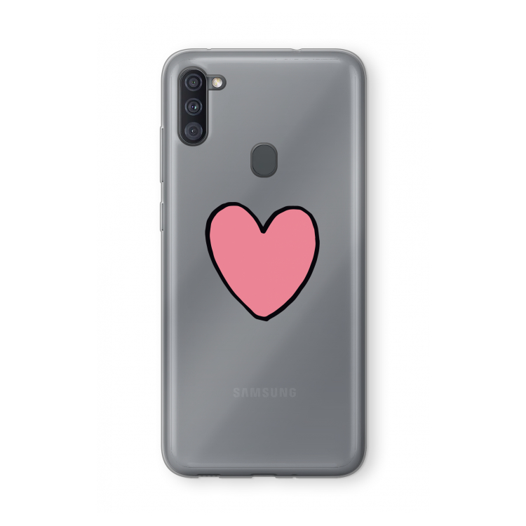 Hartje: Samsung Galaxy A11 Transparant Hoesje