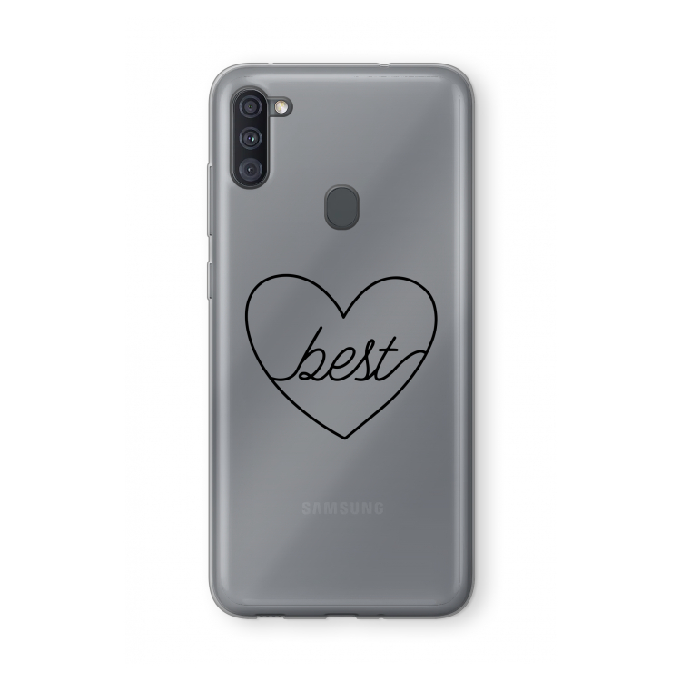 Best heart black: Samsung Galaxy A11 Transparant Hoesje