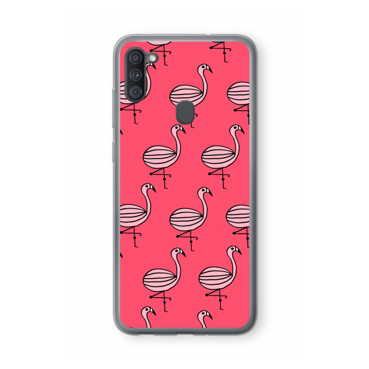 Flamingo: Samsung Galaxy A11 Transparant Hoesje