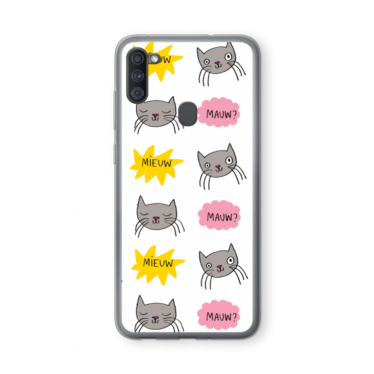 Meow: Samsung Galaxy A11 Transparant Hoesje