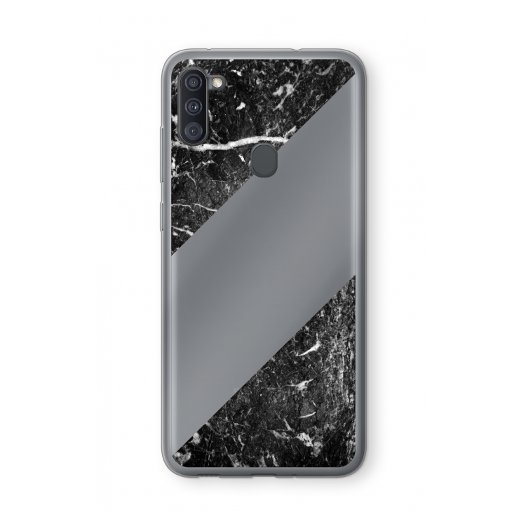 Zwart marmer: Samsung Galaxy A11 Transparant Hoesje