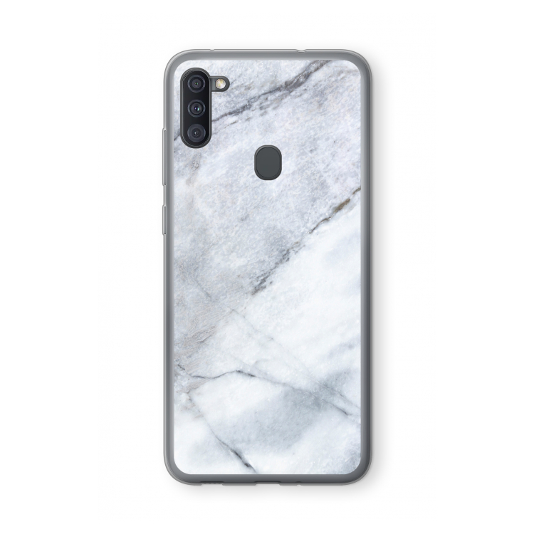 Witte marmer: Samsung Galaxy A11 Transparant Hoesje