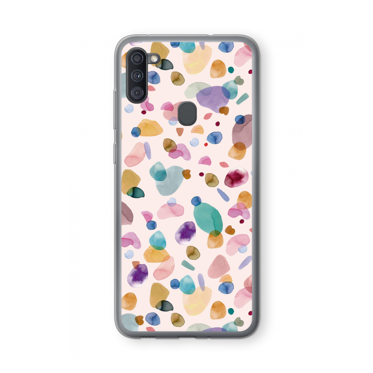 Terrazzo Memphis Pink: Samsung Galaxy A11 Transparant Hoesje