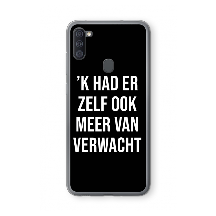Meer verwacht - Zwart: Samsung Galaxy A11 Transparant Hoesje
