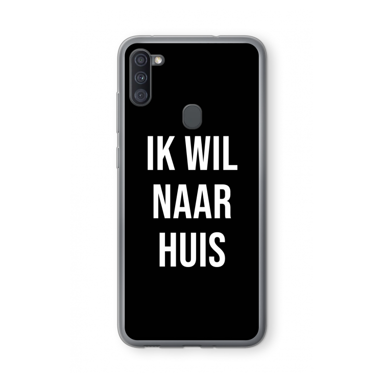 Ik wil naar huis - Zwart: Samsung Galaxy A11 Transparant Hoesje