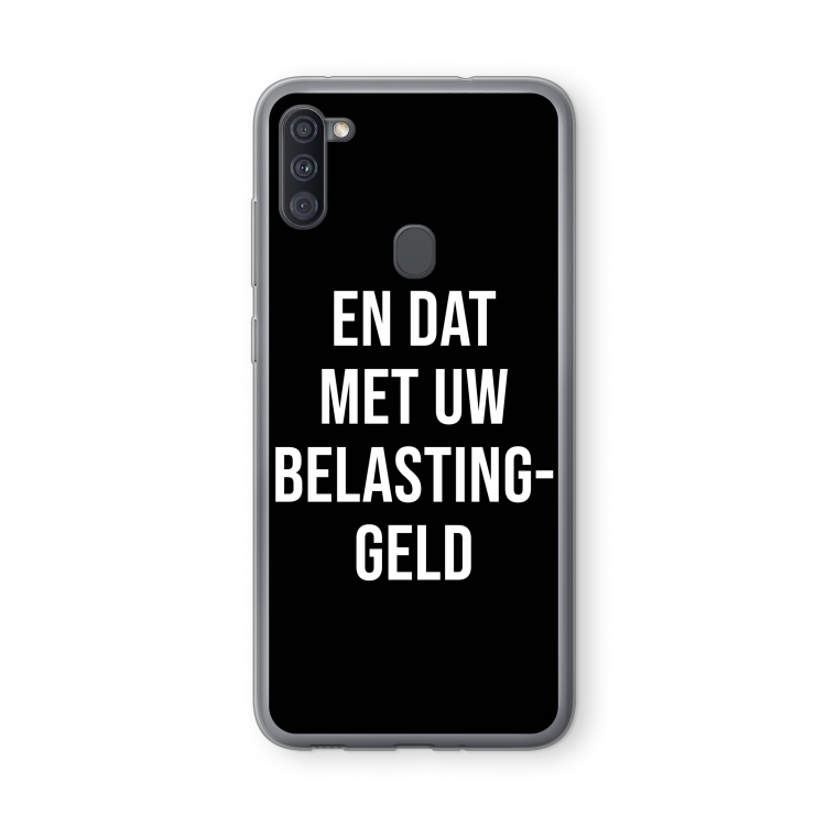 Belastinggeld - Zwart: Samsung Galaxy A11 Transparant Hoesje