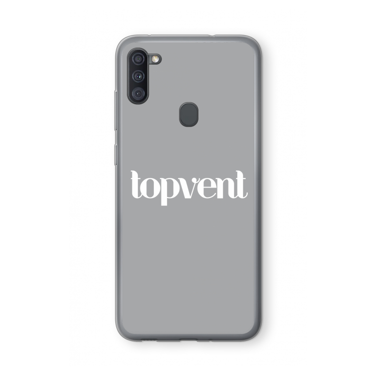 Topvent Grijs Wit: Samsung Galaxy A11 Transparant Hoesje