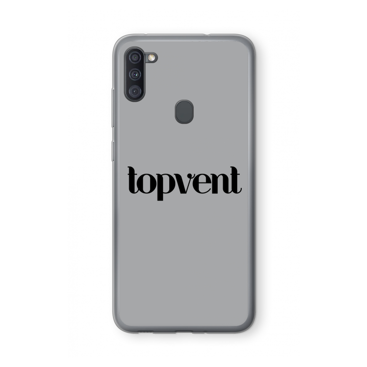 Topvent Grijs Zwart: Samsung Galaxy A11 Transparant Hoesje