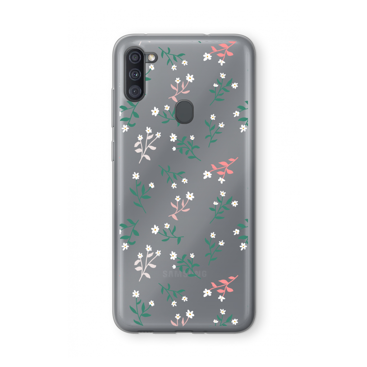 Small white flowers: Samsung Galaxy A11 Transparant Hoesje