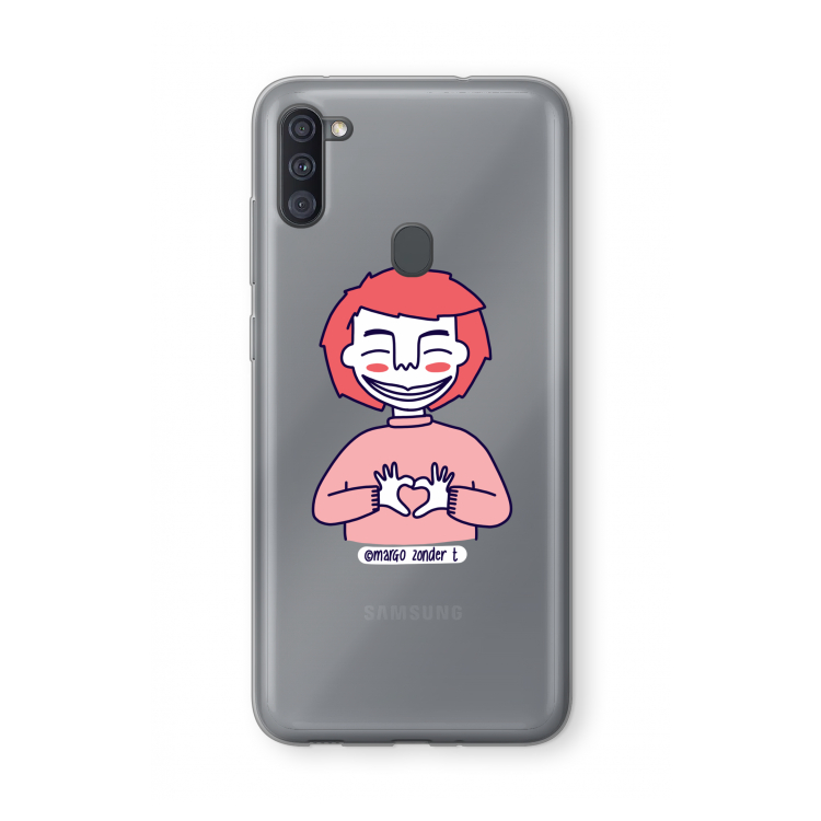 Hartje: Samsung Galaxy A11 Transparant Hoesje