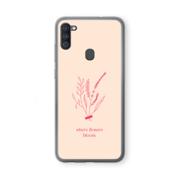 Where flowers bloom: Samsung Galaxy A11 Transparant Hoesje