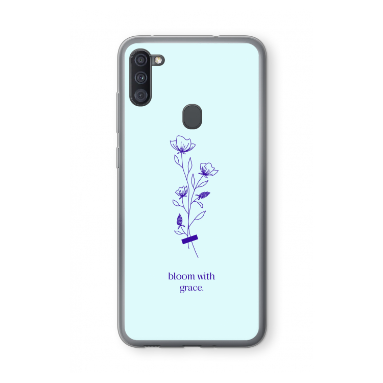 Bloom with grace: Samsung Galaxy A11 Transparant Hoesje