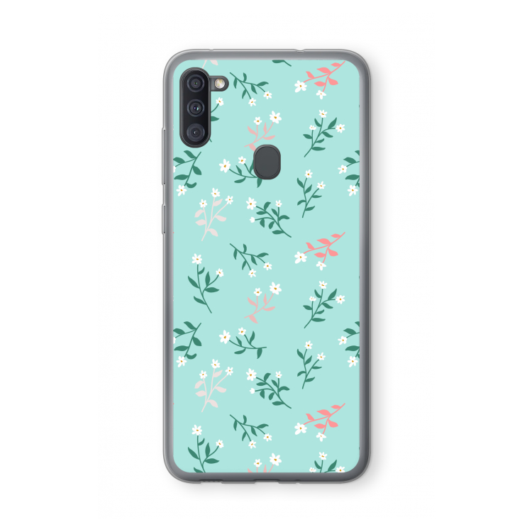 Small white flowers: Samsung Galaxy A11 Transparant Hoesje