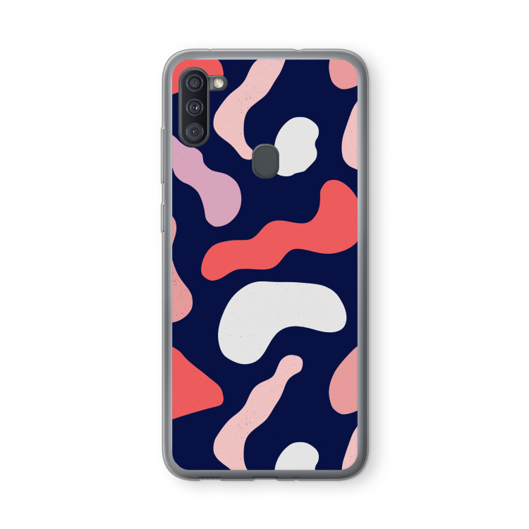 Memphis Shapes Pink: Samsung Galaxy A11 Transparant Hoesje