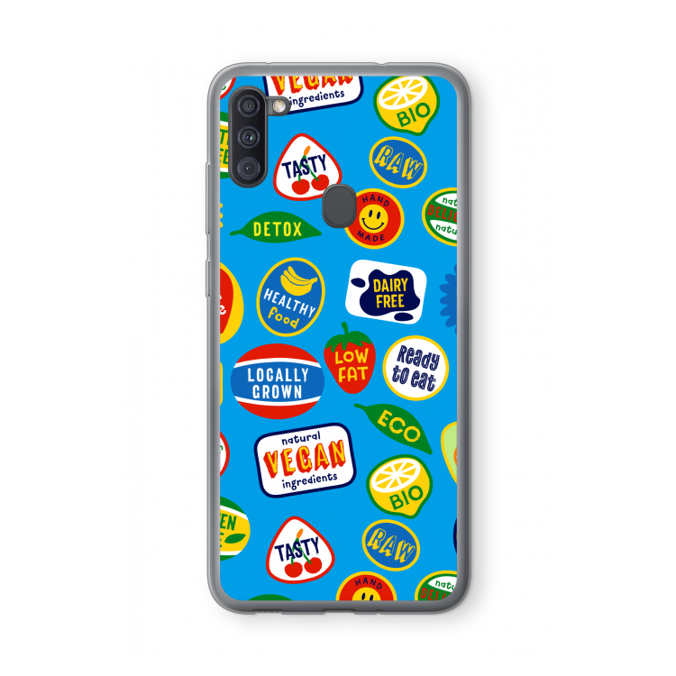 Fruitsticker: Samsung Galaxy A11 Transparant Hoesje