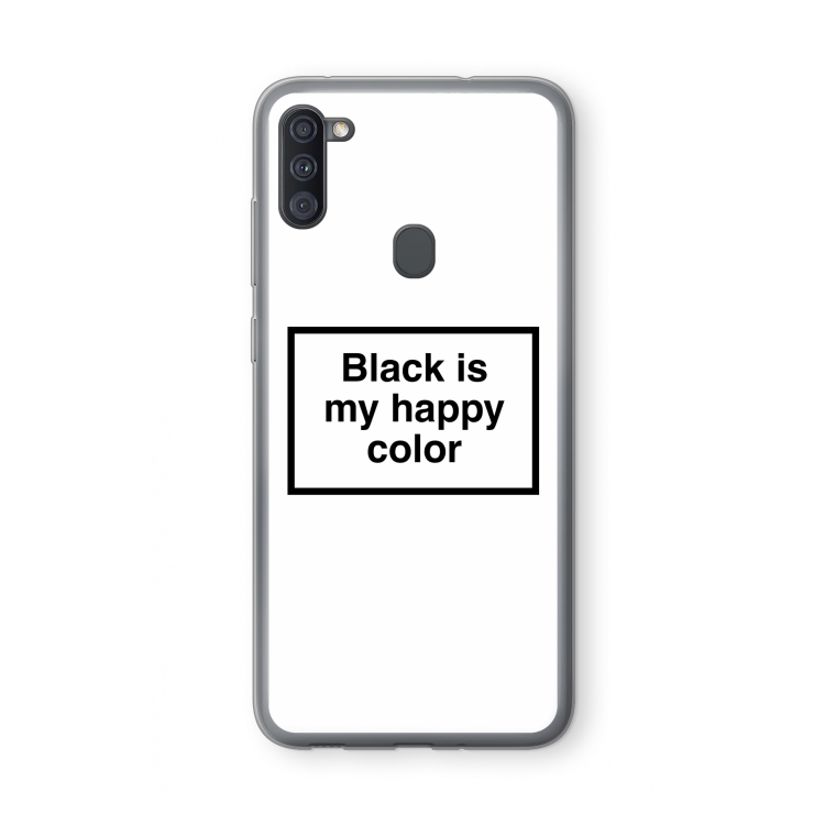Black is my happy color: Samsung Galaxy A11 Transparant Hoesje