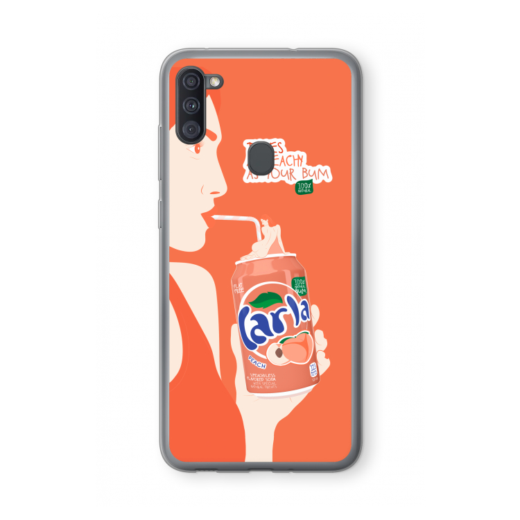 Peach please!: Samsung Galaxy A11 Transparant Hoesje