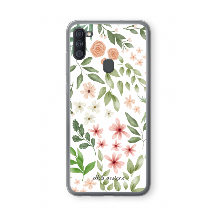 Botanical sweet flower heaven: Samsung Galaxy A11 Transparant Hoesje