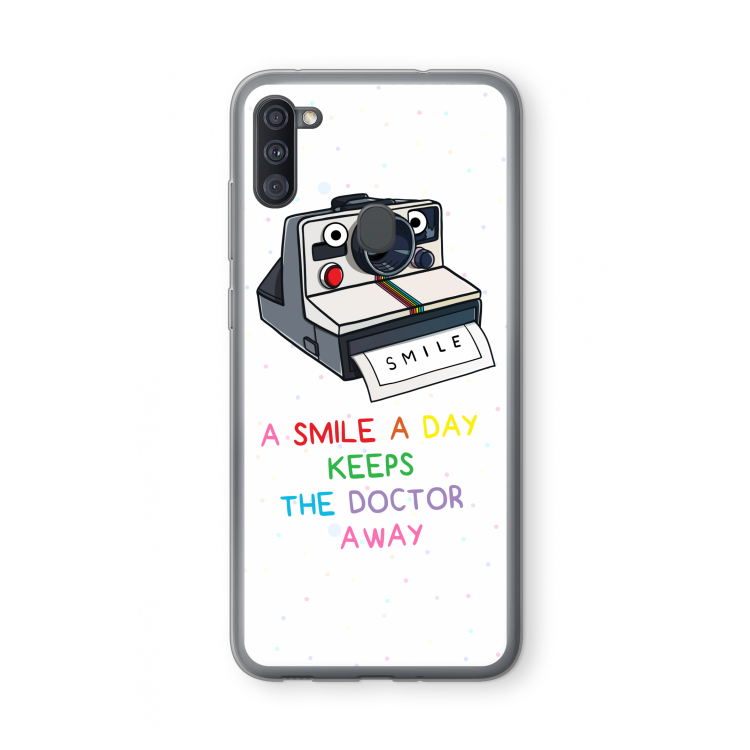 Smile: Samsung Galaxy A11 Transparant Hoesje