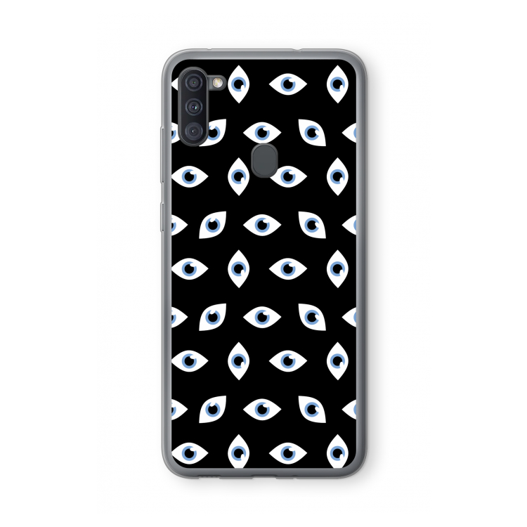 Eyes pattern: Samsung Galaxy A11 Transparant Hoesje