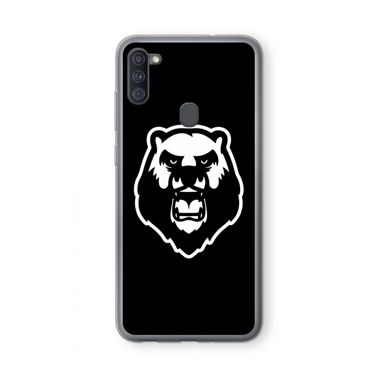 Angry Bear (black): Samsung Galaxy A11 Transparant Hoesje