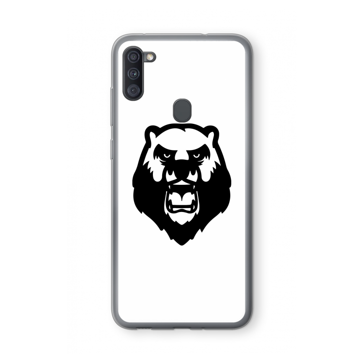 Angry Bear (white): Samsung Galaxy A11 Transparant Hoesje