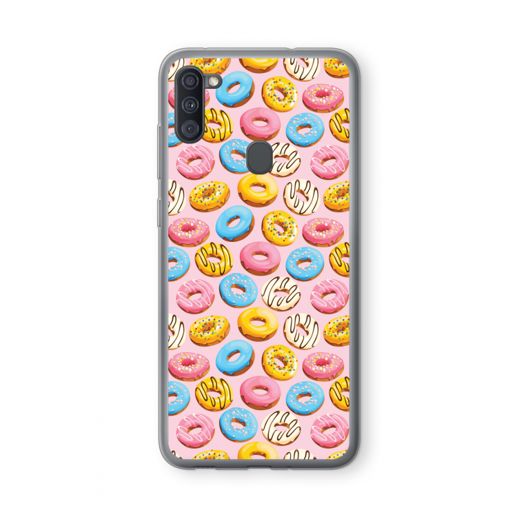 Pink donuts: Samsung Galaxy A11 Transparant Hoesje
