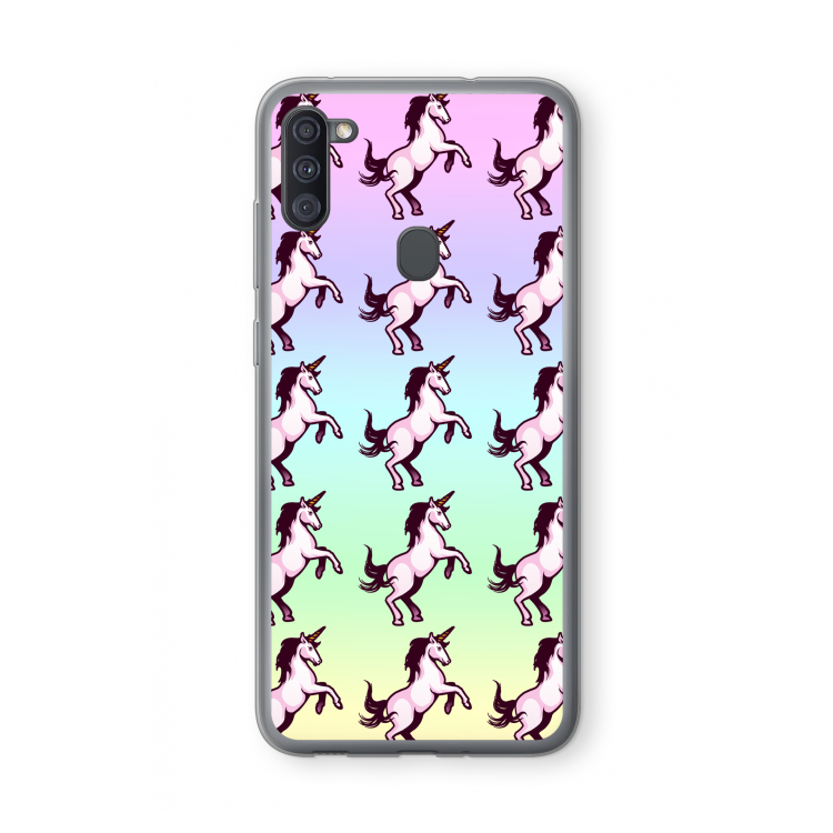 Musketon Unicorn: Samsung Galaxy A11 Transparant Hoesje