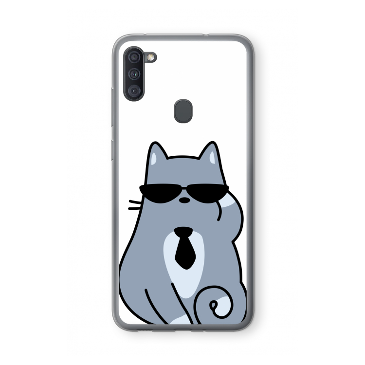 Cool cat: Samsung Galaxy A11 Transparant Hoesje