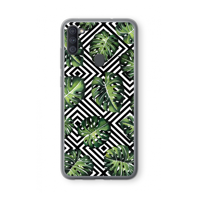 Geometrische jungle: Samsung Galaxy A11 Transparant Hoesje