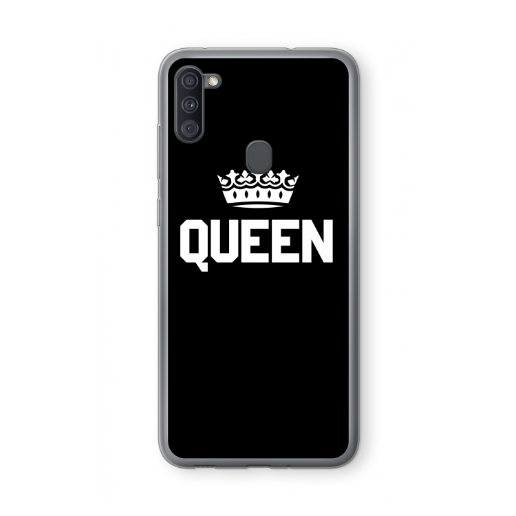 Queen zwart: Samsung Galaxy A11 Transparant Hoesje