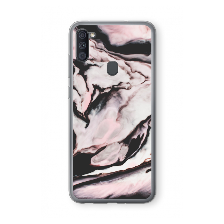 Roze stroom: Samsung Galaxy A11 Transparant Hoesje
