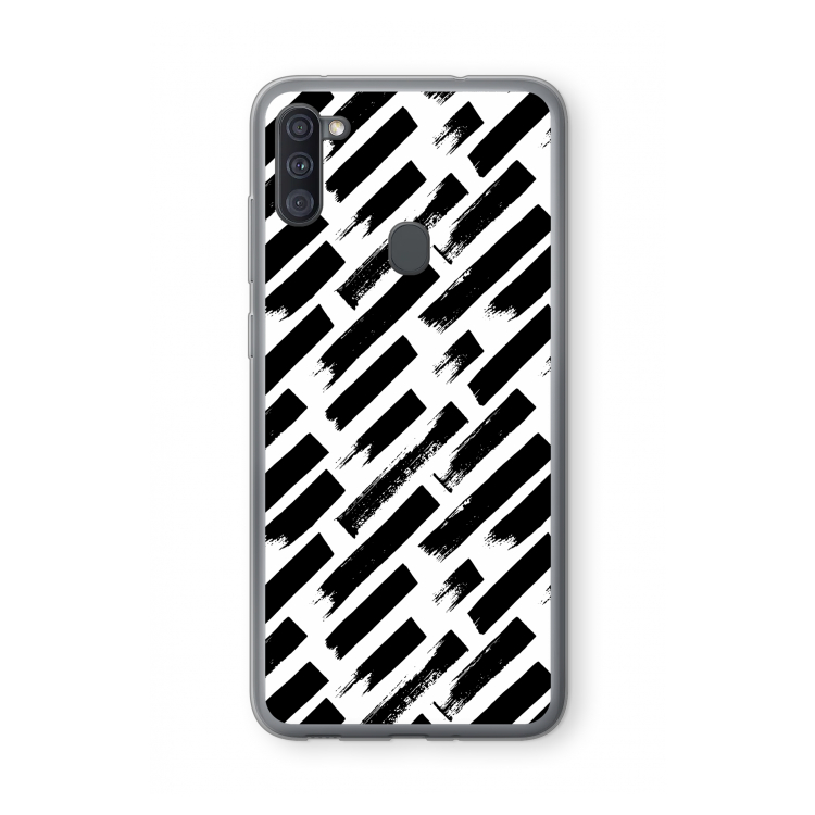 Zwarte vegen: Samsung Galaxy A11 Transparant Hoesje