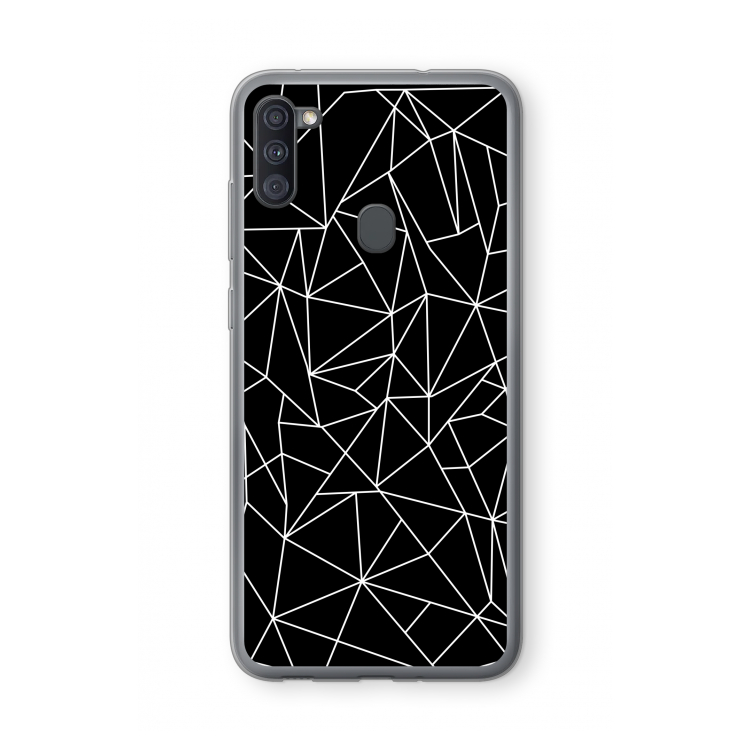 Geometrische lijnen wit: Samsung Galaxy A11 Transparant Hoesje