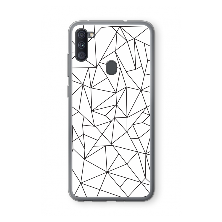 Geometrische lijnen zwart: Samsung Galaxy A11 Transparant Hoesje