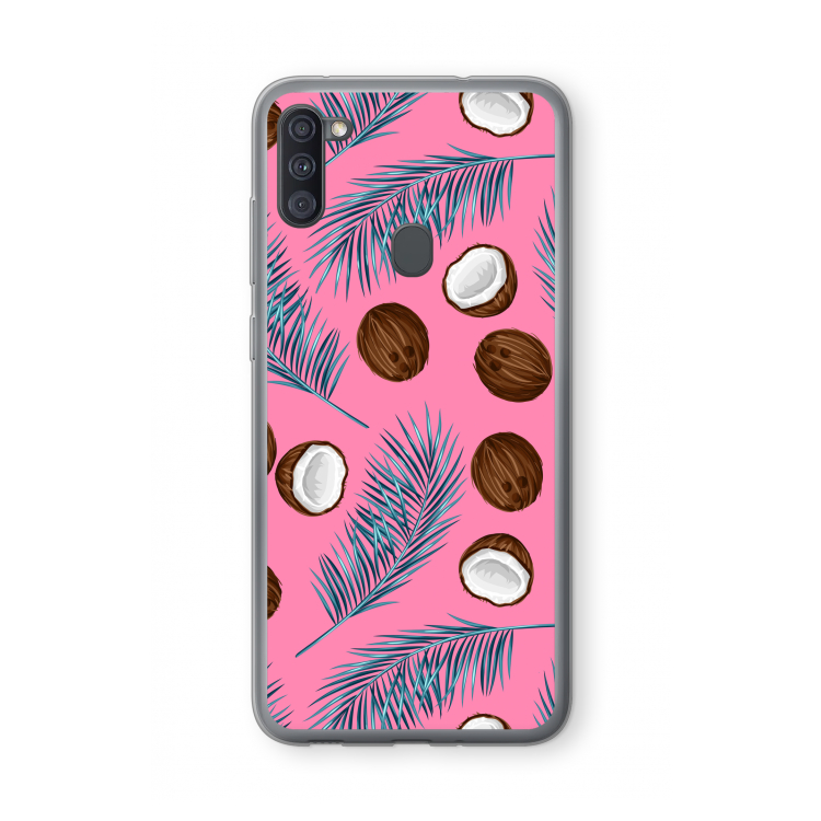 Kokosnoot roze: Samsung Galaxy A11 Transparant Hoesje