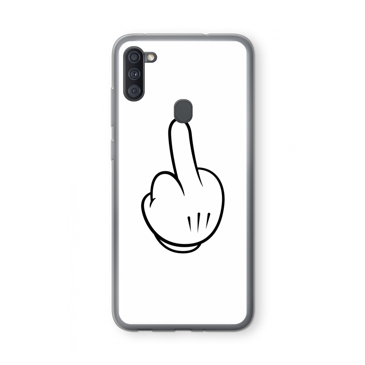 Middle finger white: Samsung Galaxy A11 Transparant Hoesje