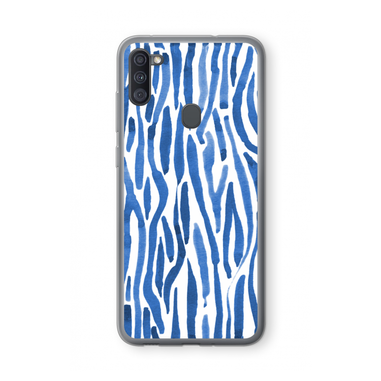 Blauwe nerven: Samsung Galaxy A11 Transparant Hoesje