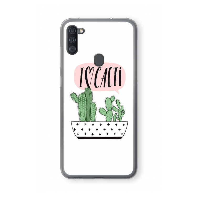 I love cacti: Samsung Galaxy A11 Transparant Hoesje