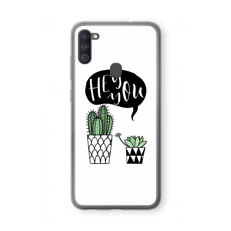 Hey you cactus: Samsung Galaxy A11 Transparant Hoesje