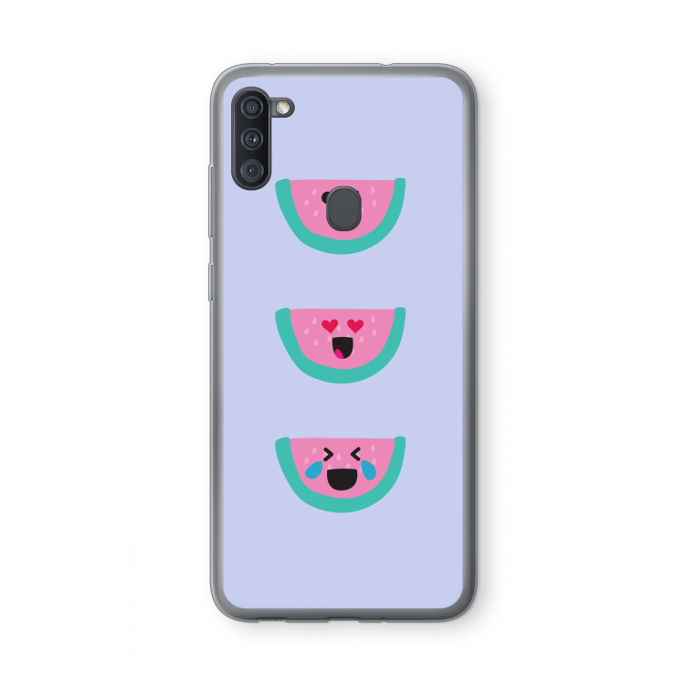 Smiley watermeloen: Samsung Galaxy A11 Transparant Hoesje