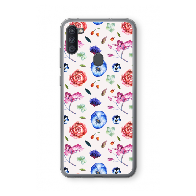 Bloemetjes: Samsung Galaxy A11 Transparant Hoesje