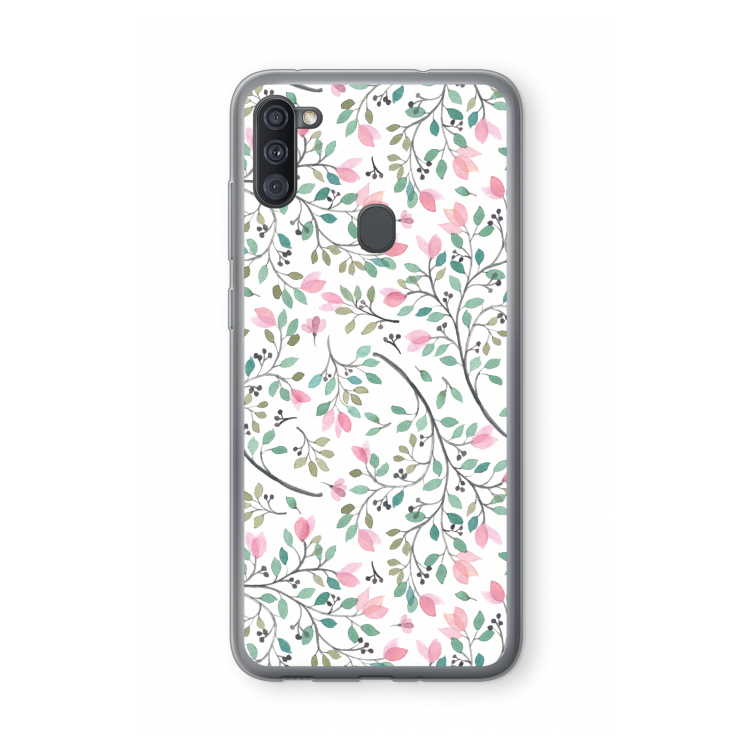 Sierlijke bloemen: Samsung Galaxy A11 Transparant Hoesje